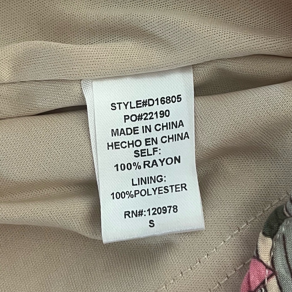 Entro Dress Womens Size Small Multi Color Floral Midi Flowy V Neck Bohemian Chic - Picture 10 of 10